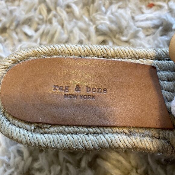 Rag & Bone Calla Wedge Sandals Women Size US 8 EU 38 Beige Espadrille Dune Suede - Picture 5 of 7